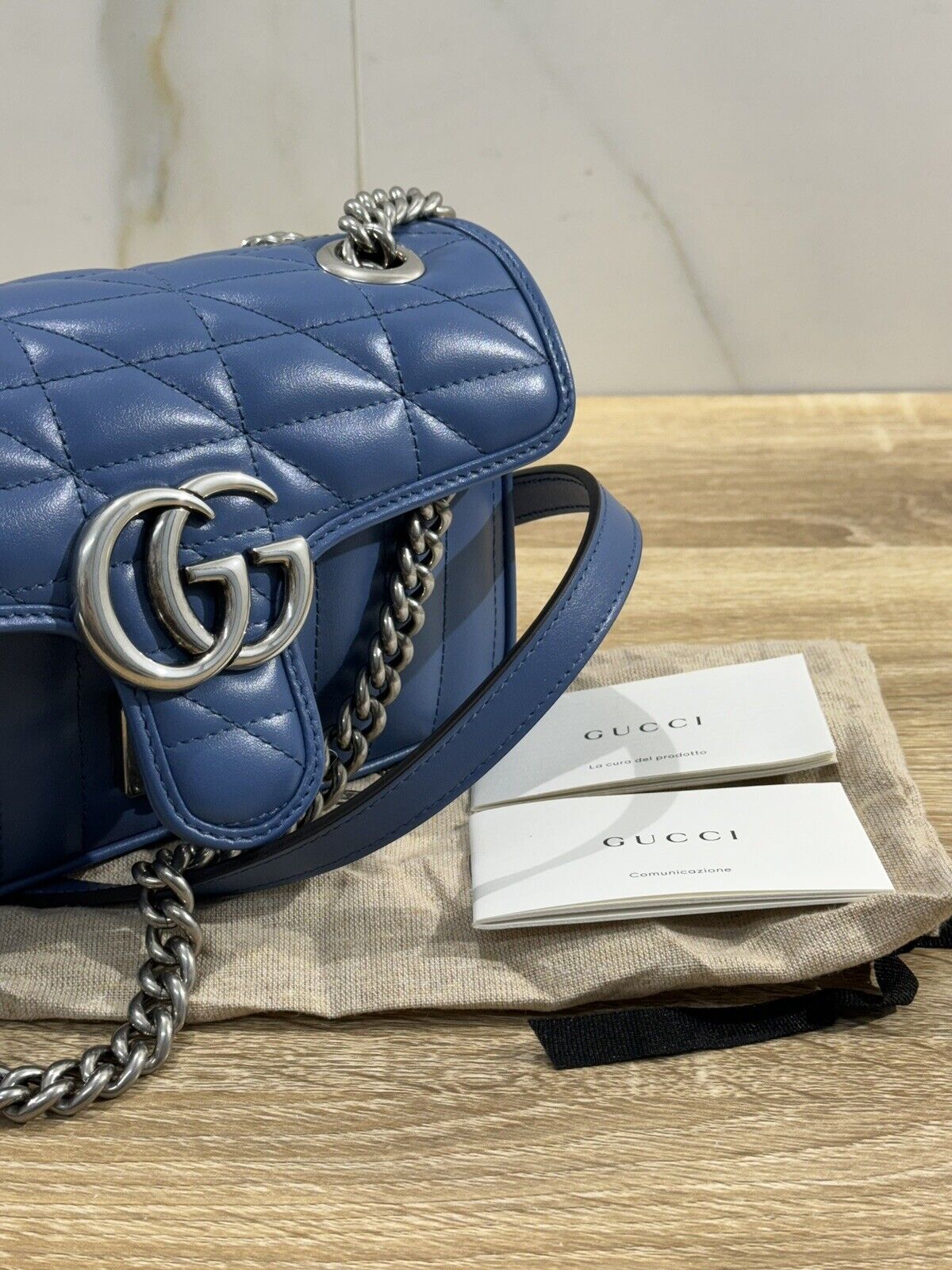 Borsa Gucci GG Marmont Mini Shoulder Bag Gucci Luxury Blu