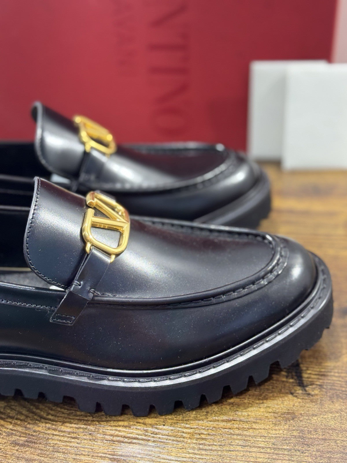 Valentino Garavani Mocassino V Logo Signature Pelle Nero Donna 41 