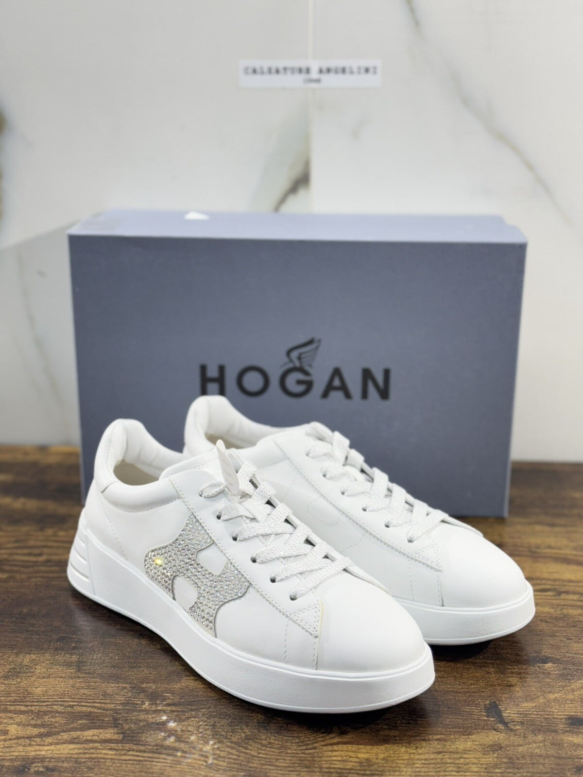 Hogan H564 Donna Sneaker Memory Foam Pelle Bianca H Stras Luxury Hogan Woman 41
