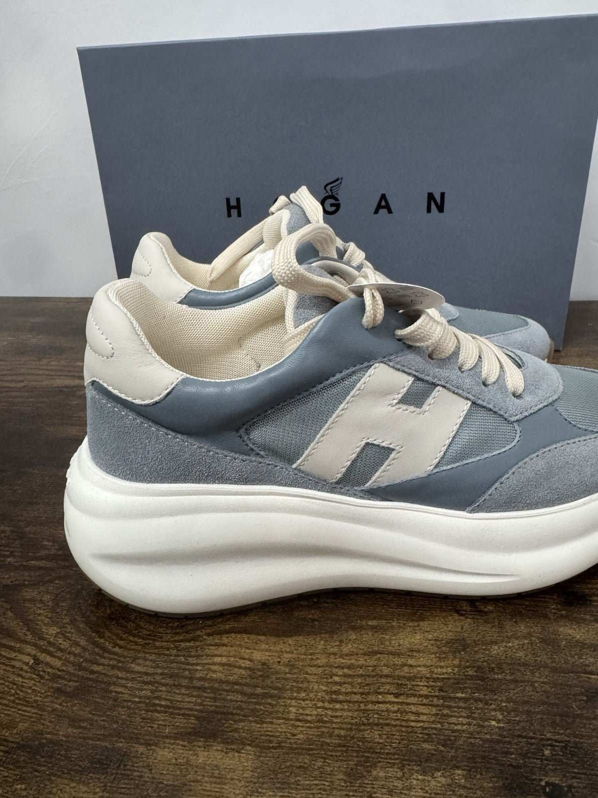 Hogan H696 Sneaker Casual Suede Celeste   Donna 39