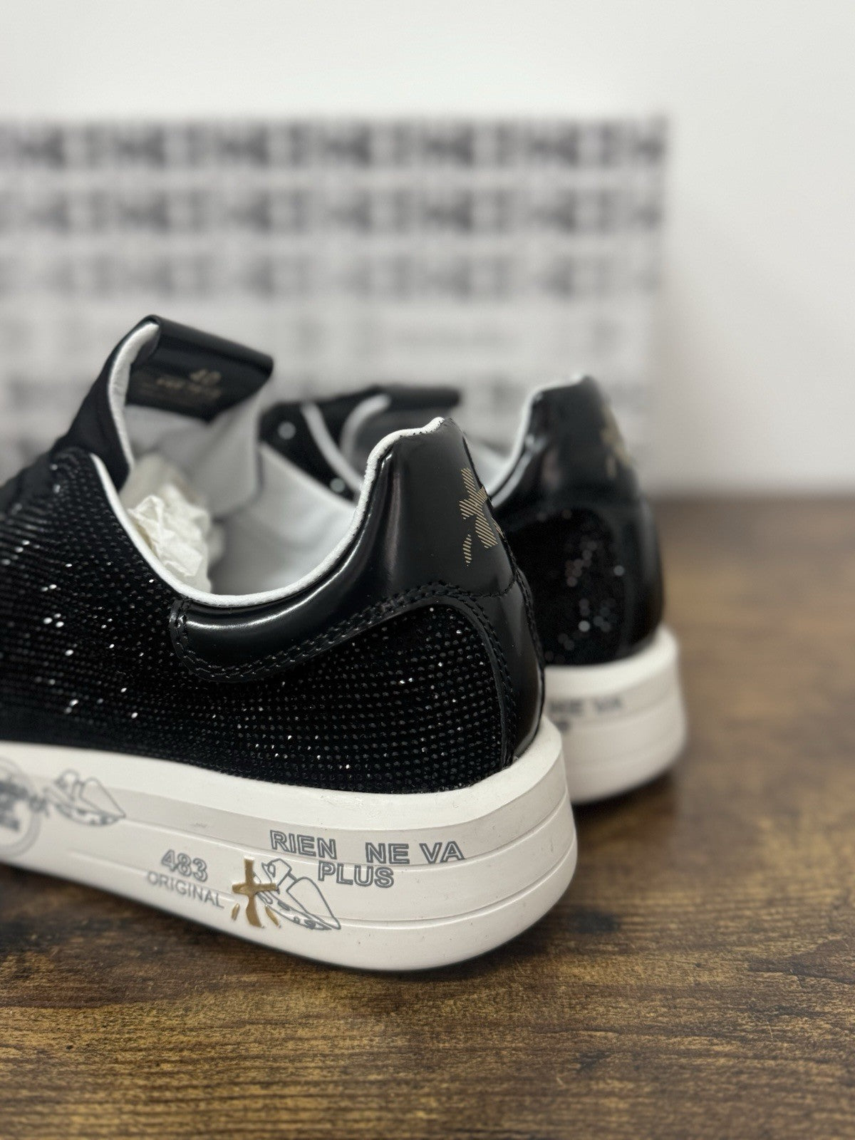 Premiata Belle Sneaker Pelle Nero Strass Casual Premiata Donna 40