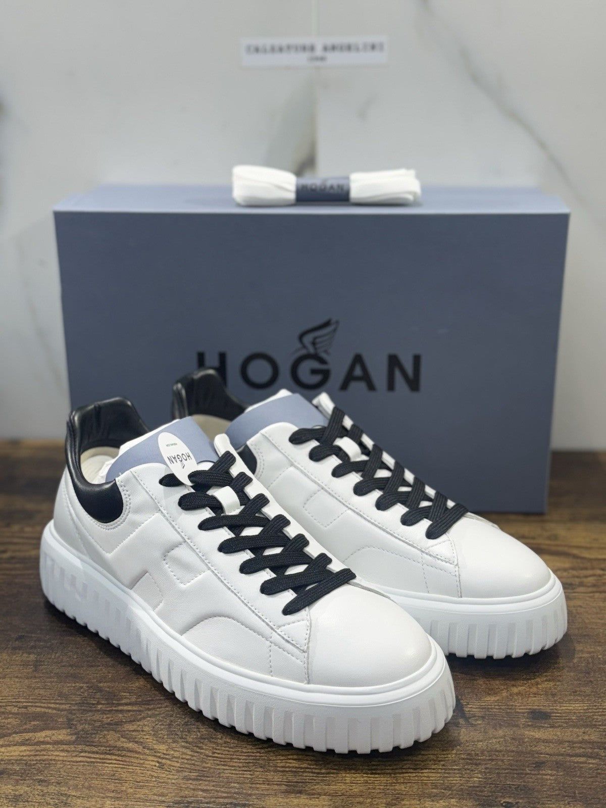 Hogan H-stripes  H Spezzata Pelle Bianca Memory Foam Scarpa Hogan Uomo 42