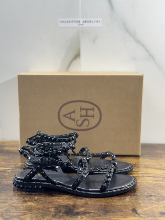 Ash Precious  Bis Sandalo Donna Pelle Nero Luxury Woman Ash Sandali 36