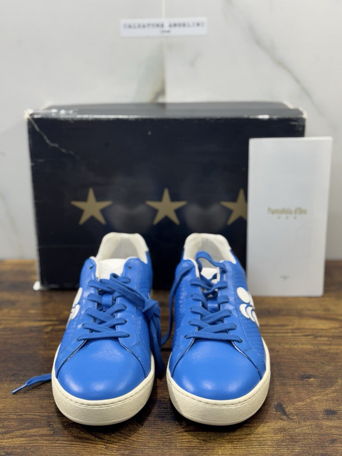 Pantofola D’oro Sneaker  Suarez   Pelle Blu Casual Scarpa  Uomo 42