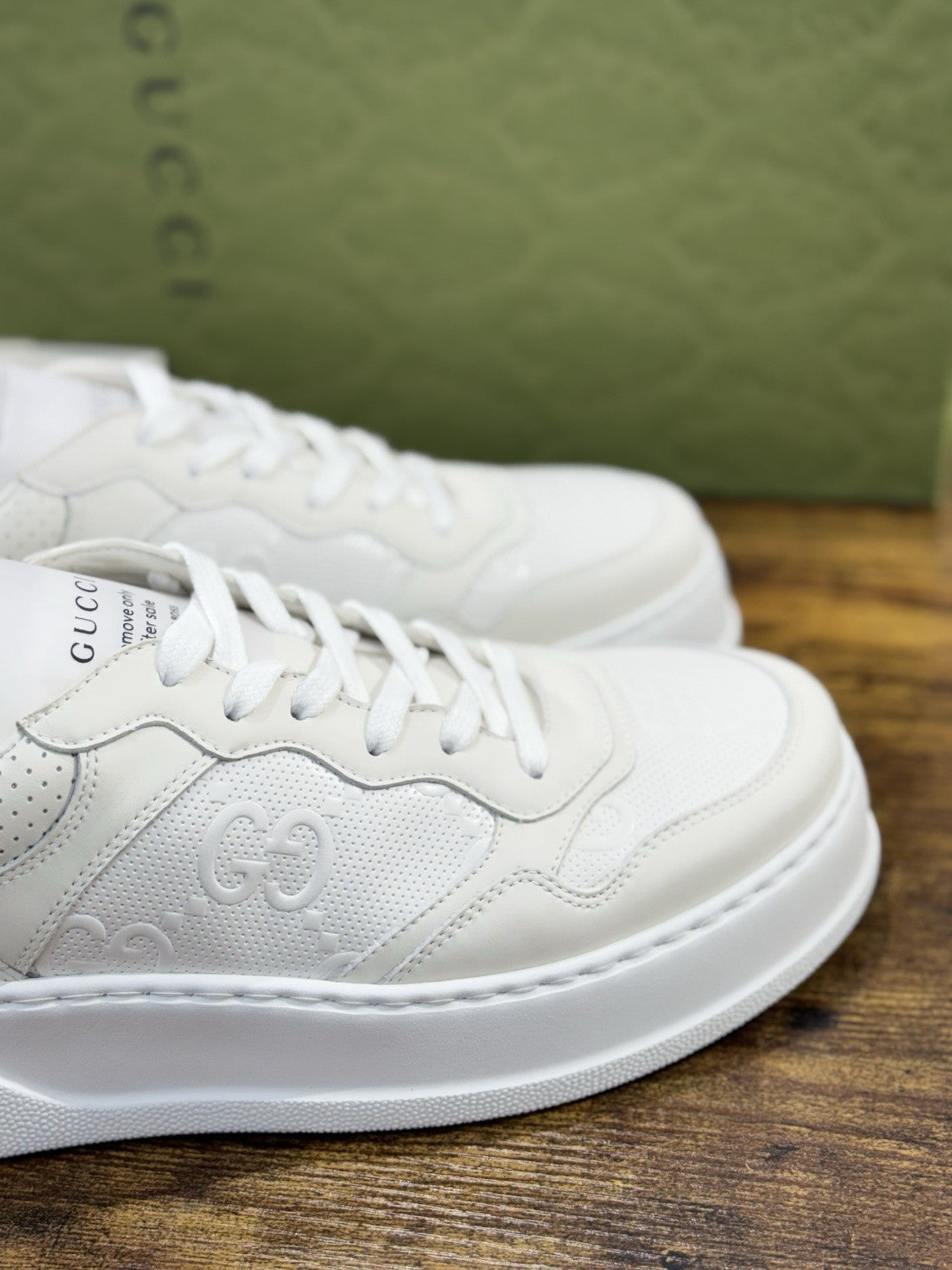 Gucci Sneaker GG Pelle Bianca Icon Gucci Uomo 43.5