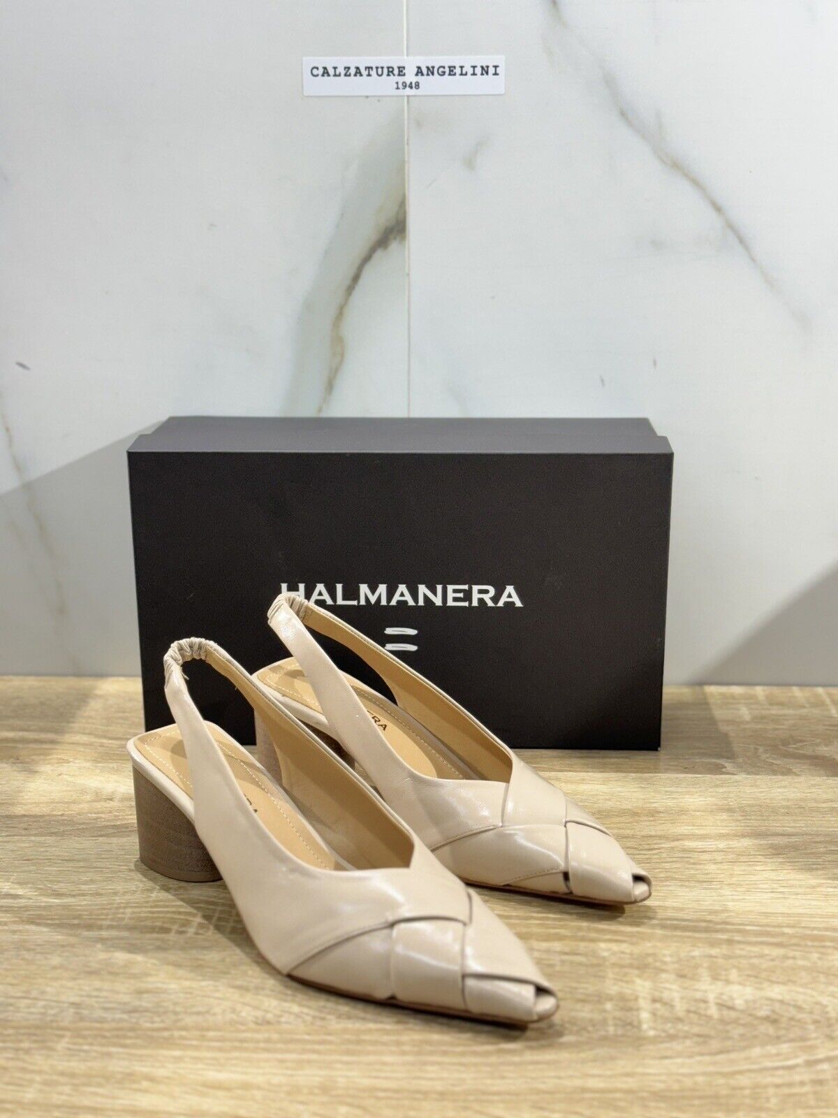 Halmanera Sandalo Donna Sling Back Dani    In Pelle Lino  Luxury Shoes 41