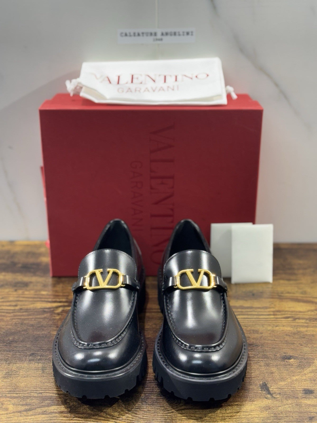 Valentino Garavani Mocassino V Logo Signature Pelle Nero Donna 41 