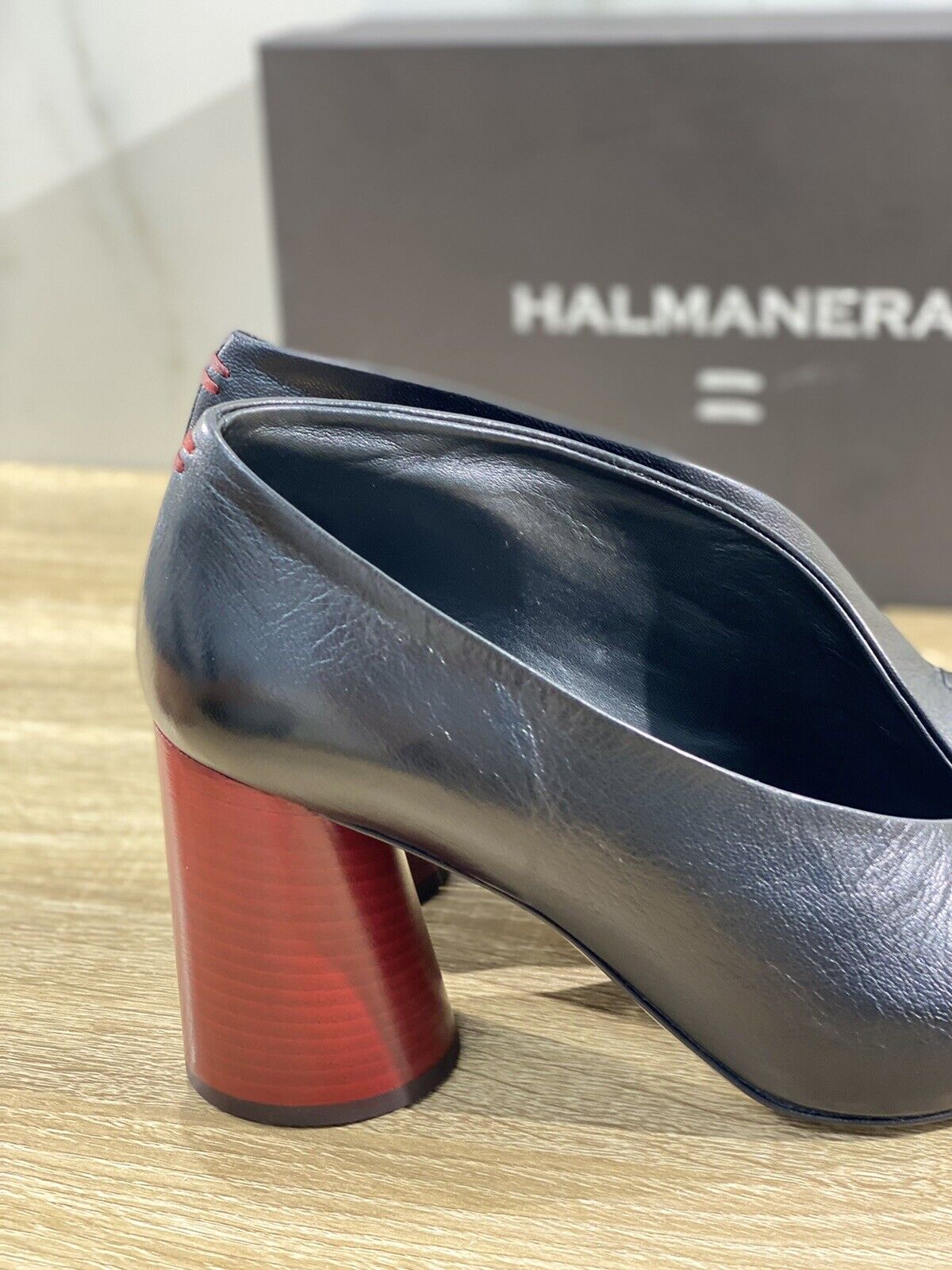 Halmanera scarpa donna zoe64 in pelle nera luxury shoes 41