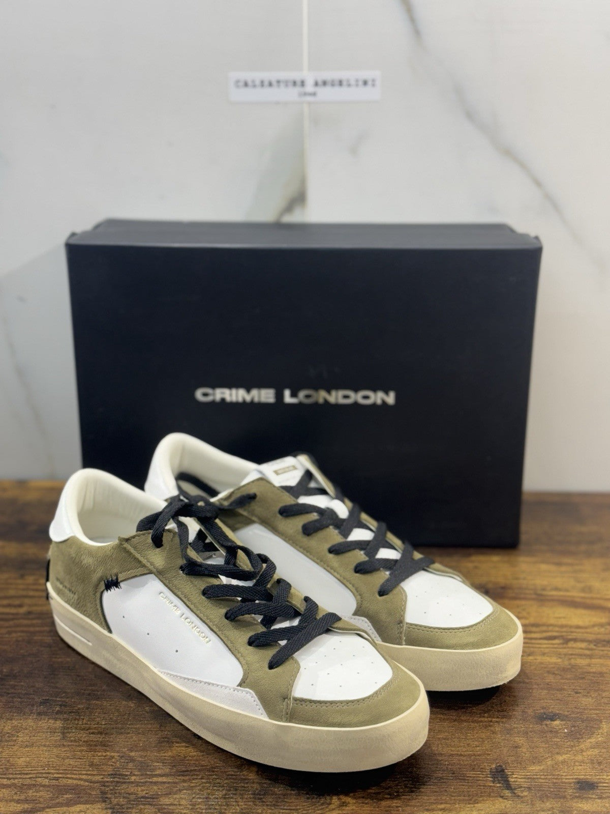 Crime London Sneaker SK8 Deluxe  Pelle  Verde Causal Uomo 43
