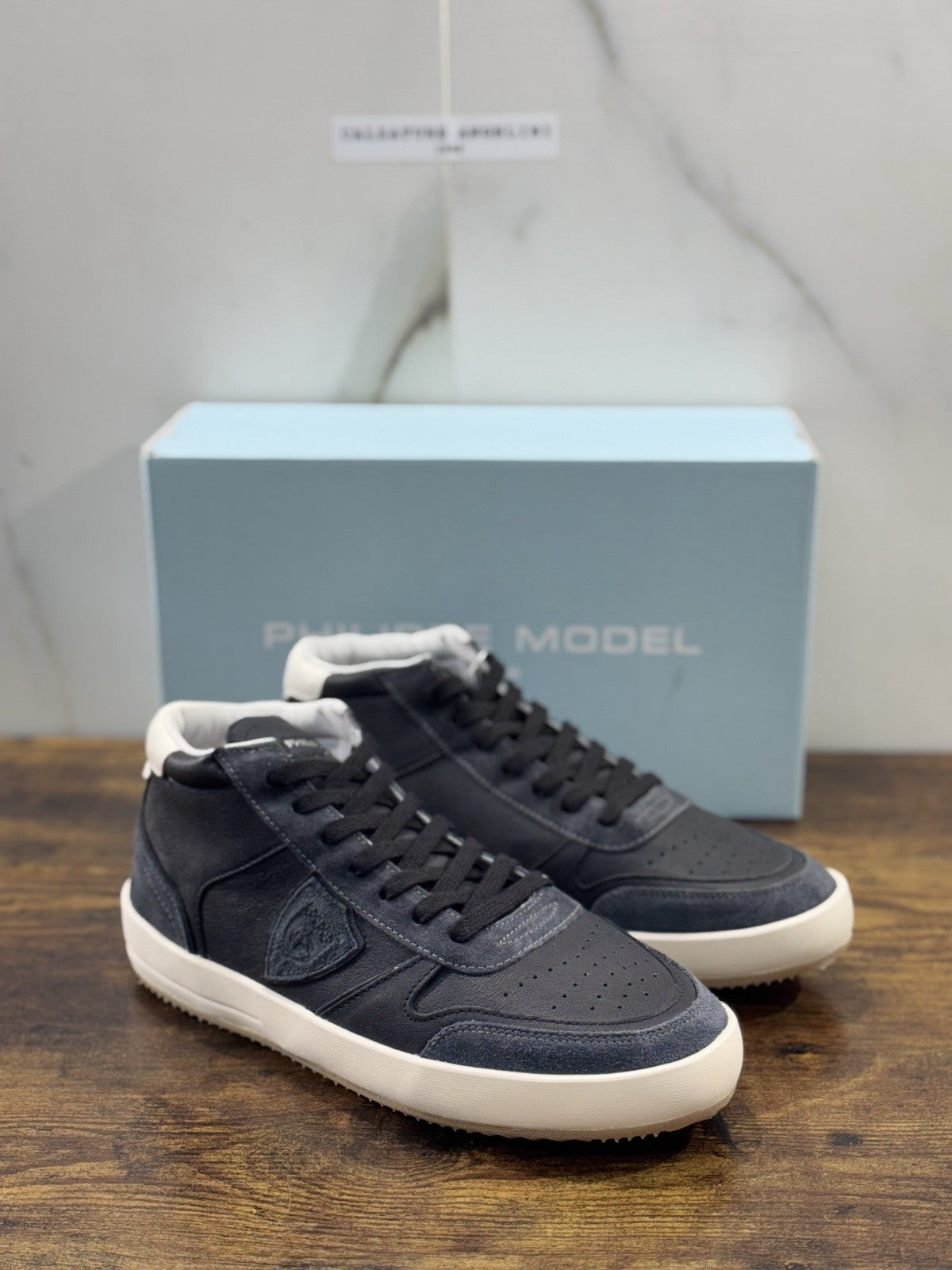Philippe Model Nice Mid Men Sneaker Uomo Pelle E Suede Nero  41