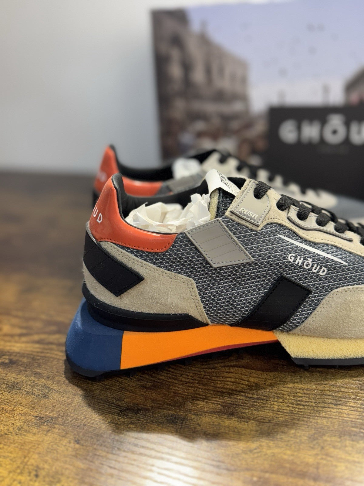 Ghoud Rush Sneaker Suede Beige  Casual Scarpa Uomo 41