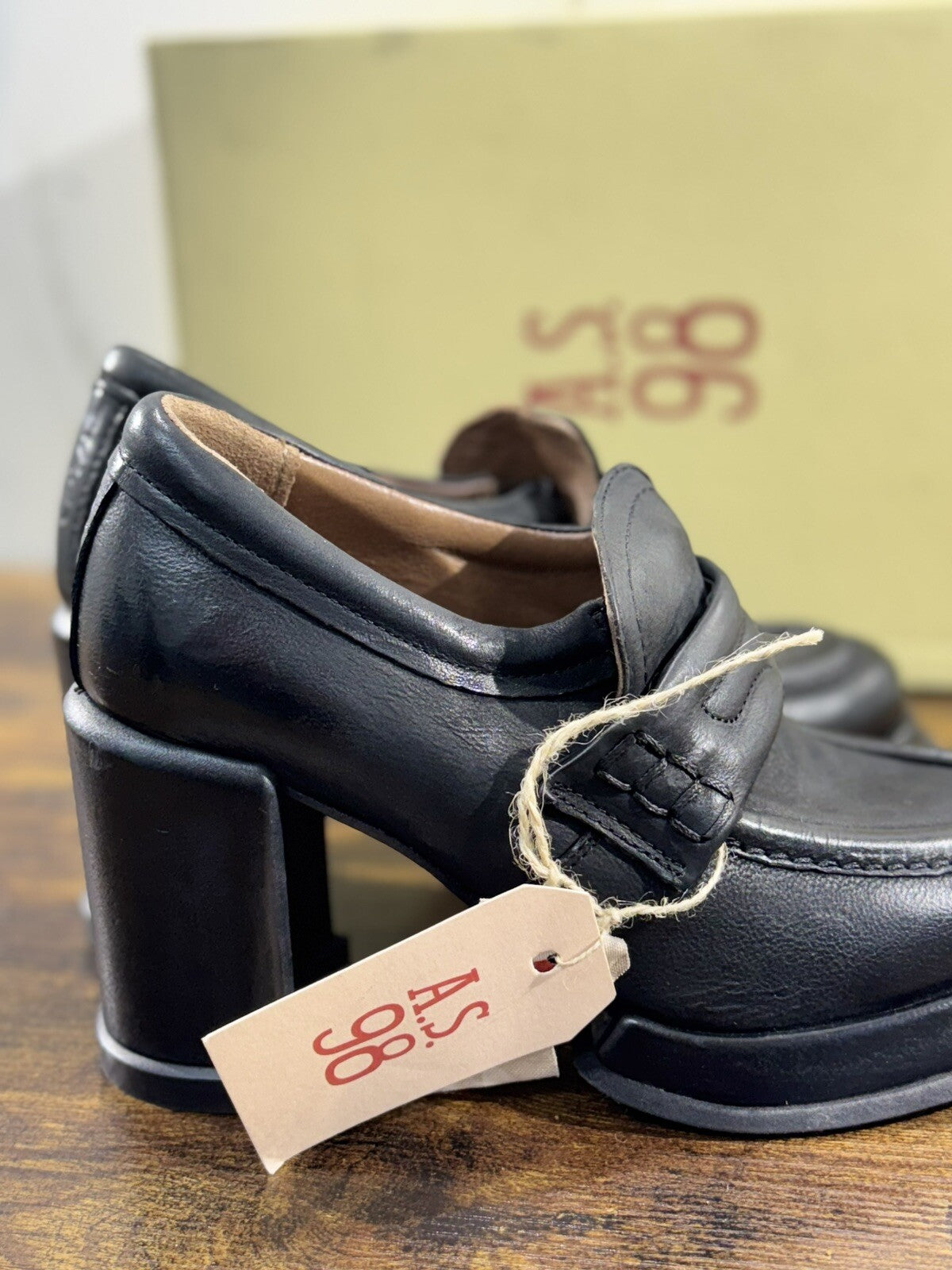 A.S 98 Mocassino Donna Con Tacco Causal Loafer Woman 36