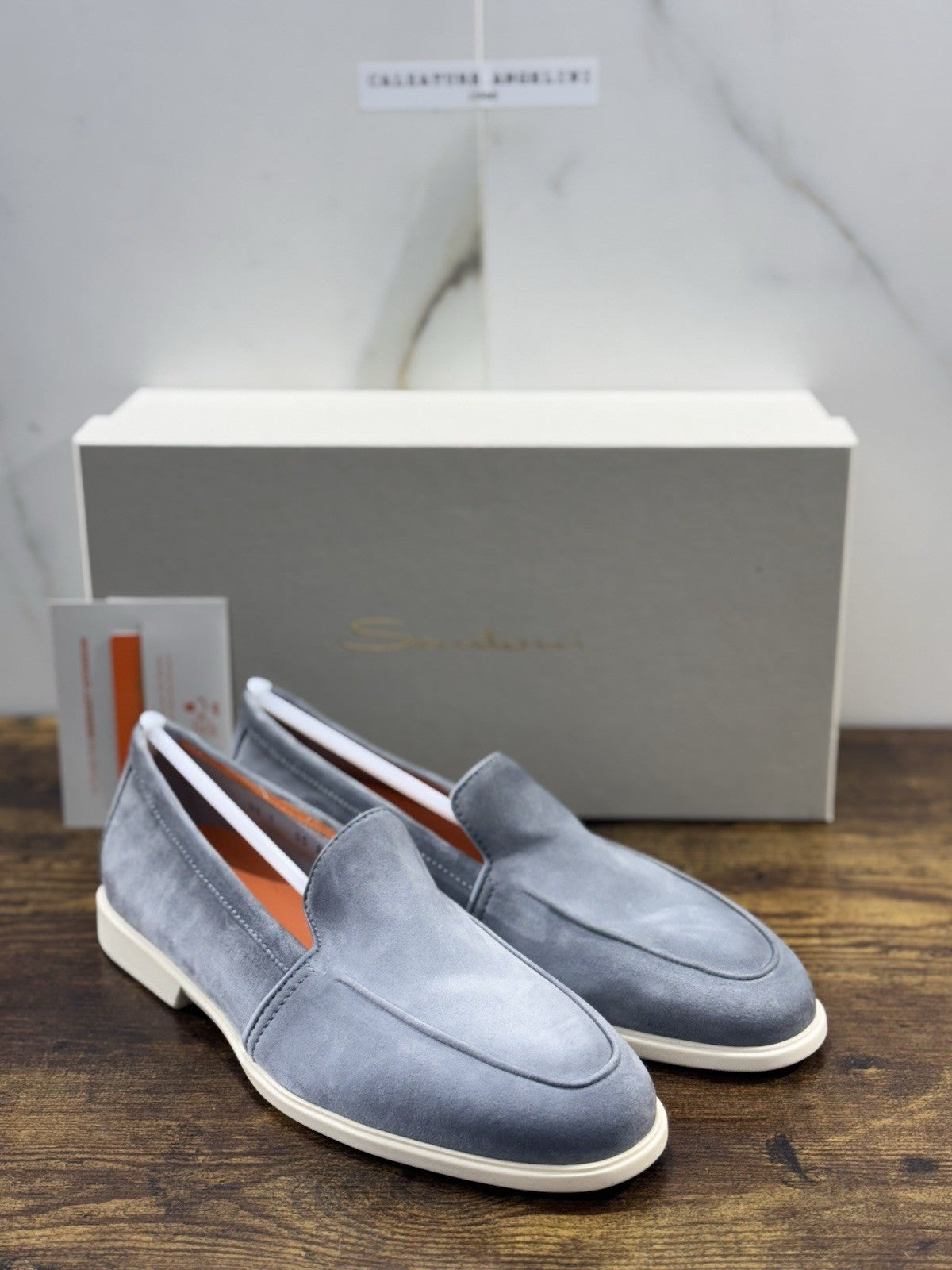 Santoni Mocassino Summer Walk Suede Grey Luxury Santoni Scarpe Uomo 41