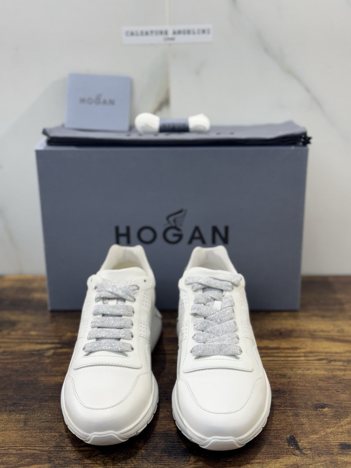 Hogan Interactive 3 Sneaker Pelle Bianca Argento Casual Hogan Donna 38.5