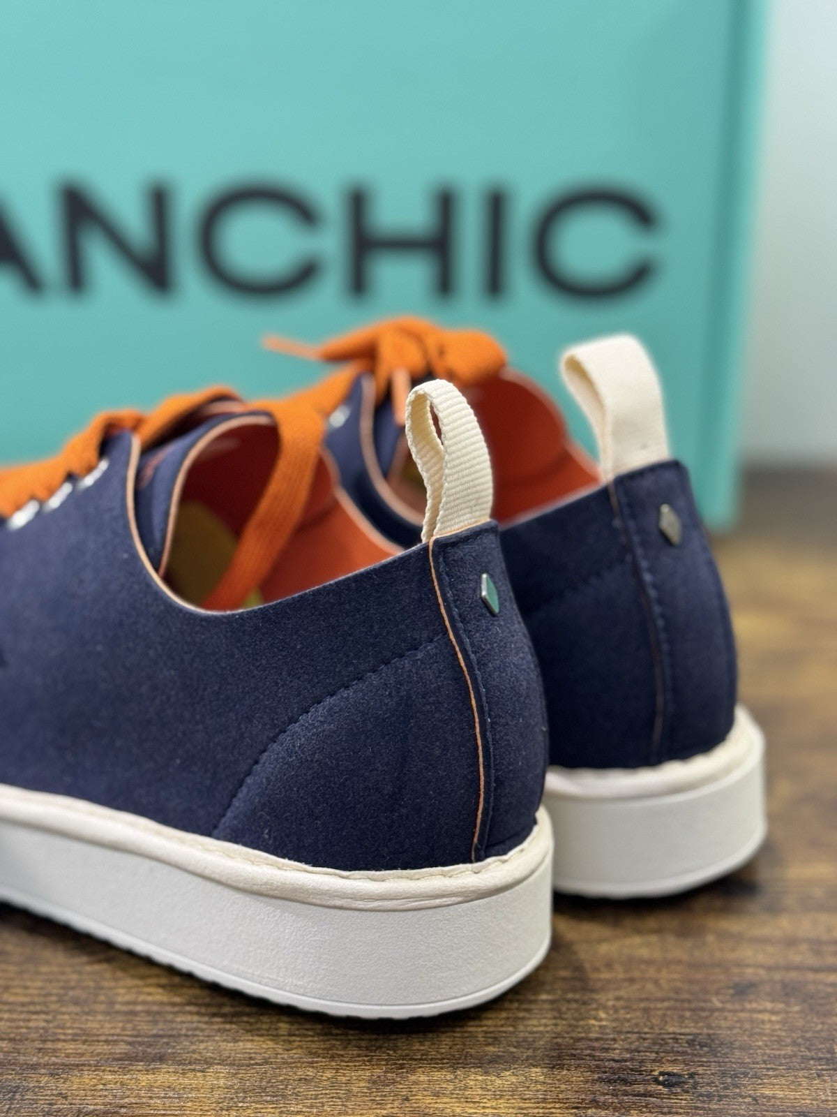 Panchic Lace Up Scarpa Suede Microfibra  Blu Casual Uomo 41