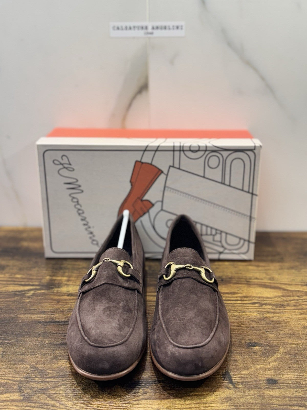 Il Mocassino Tasca Scarpa Suede Marrone 100% Fatta In Italia Mocassino Uomo 42