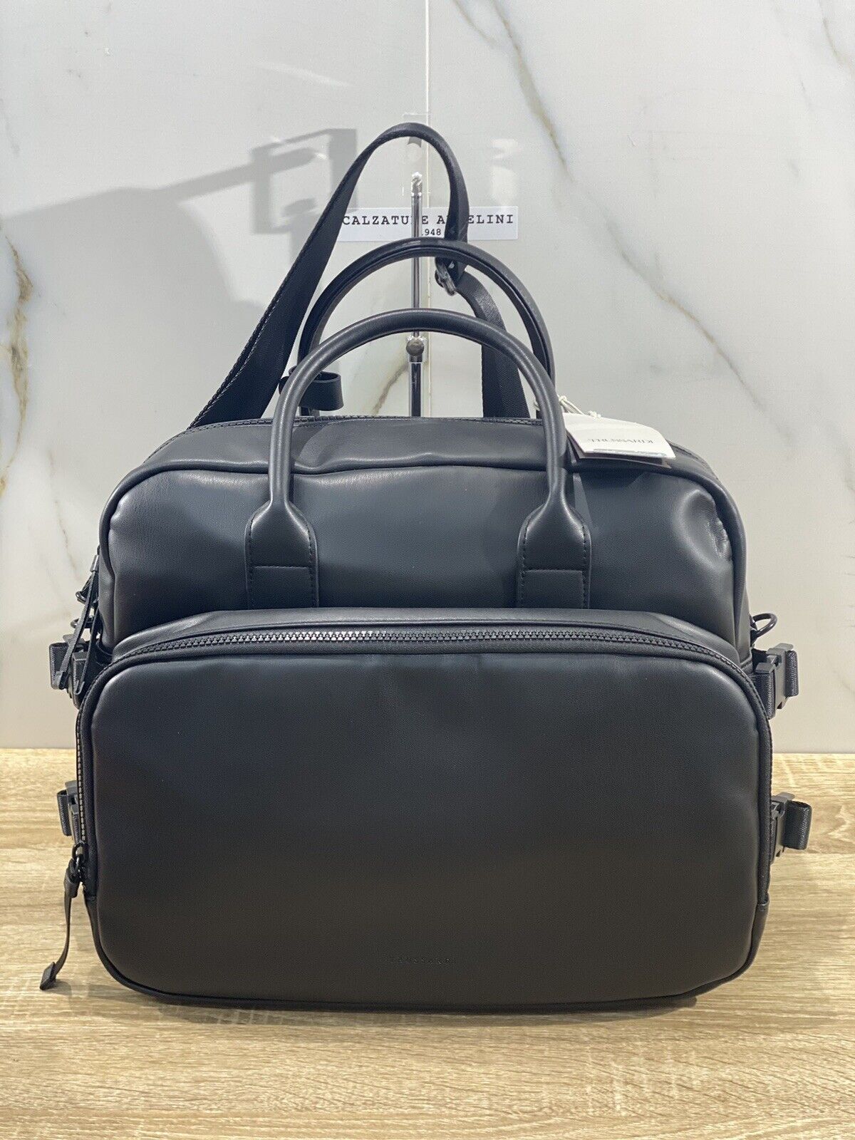 Trussardi Briefcase Uomo Pelle Eco Nera Borsa Da Lavoro Trussardi Uomo Tracollo