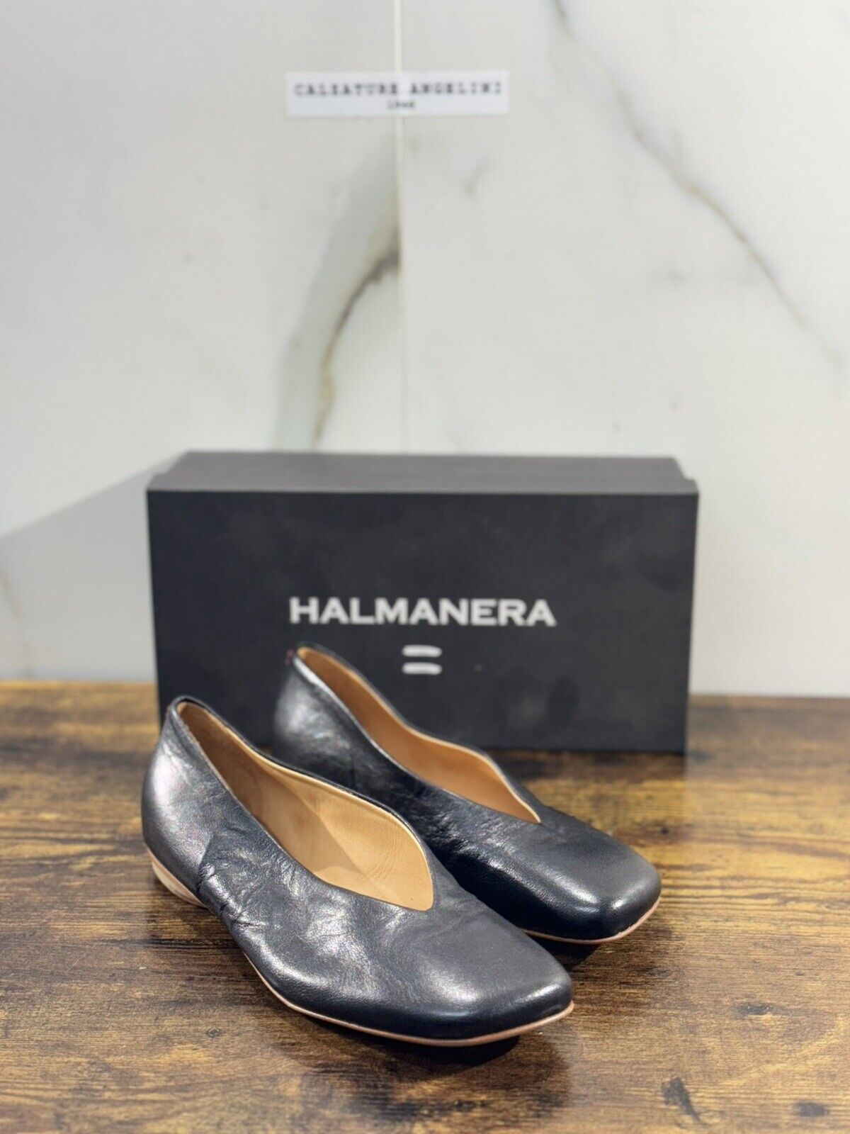 Halmanera Ballerina  Donna        In Pelle Nero  Soft  Luxury Shoes 36