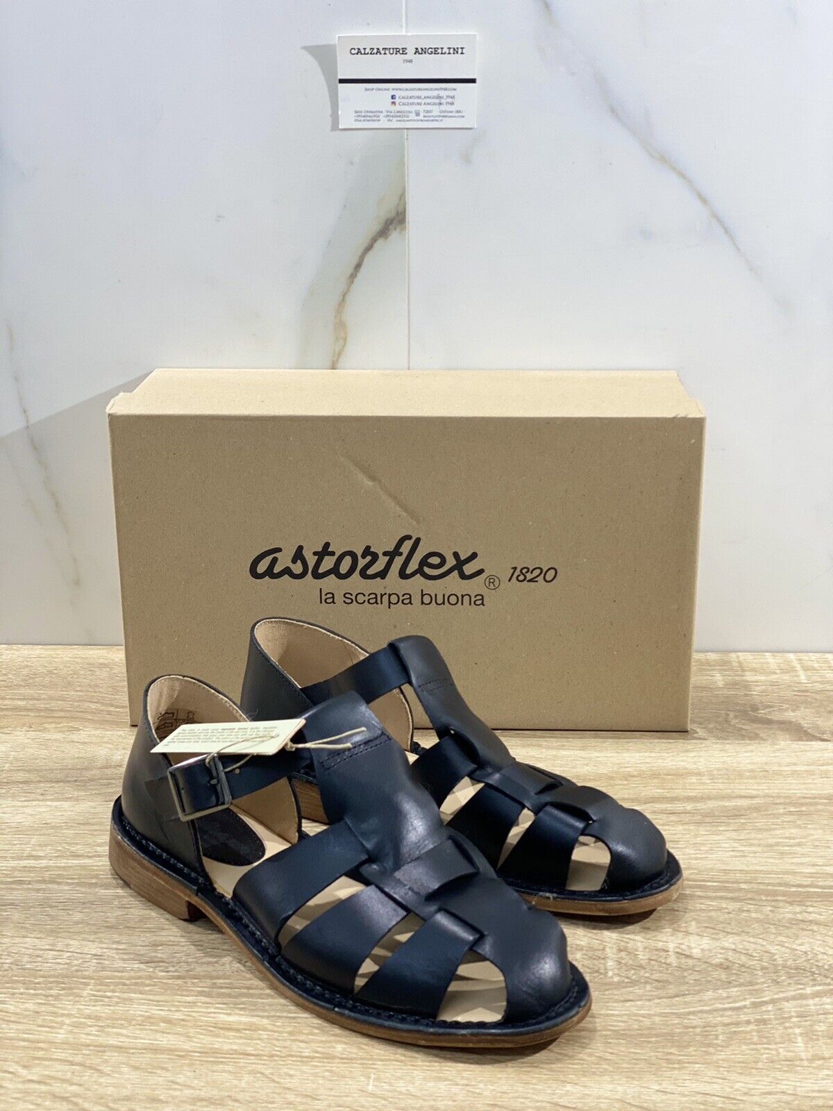 Astorflex Sandalo  uomo Monkflex  in Pelle  Nera   luxury made in italy 40