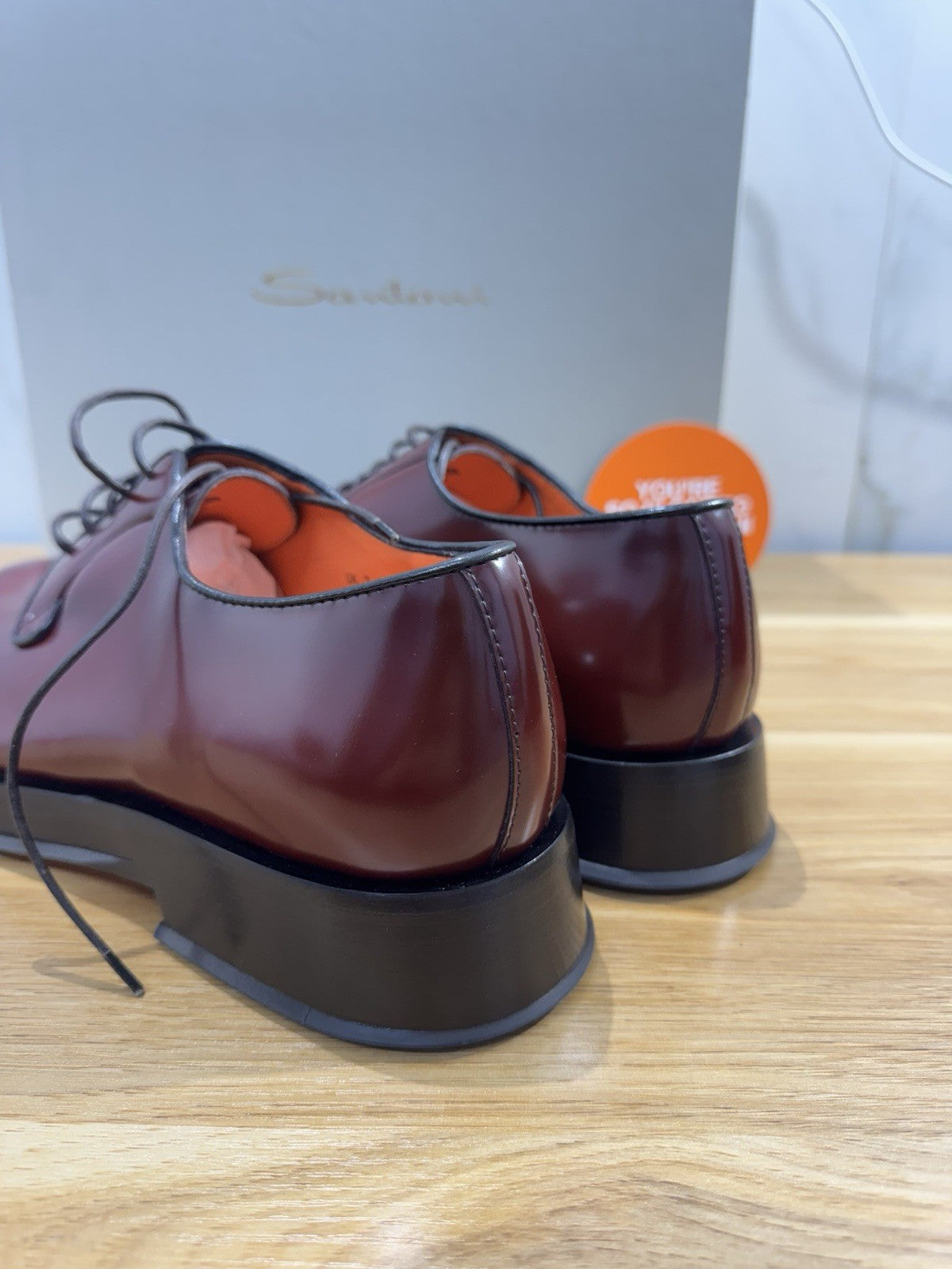 Santoni Derby Pelle Bordo’ Spazzolato Luxury Santoni Scarpa Uomo 41