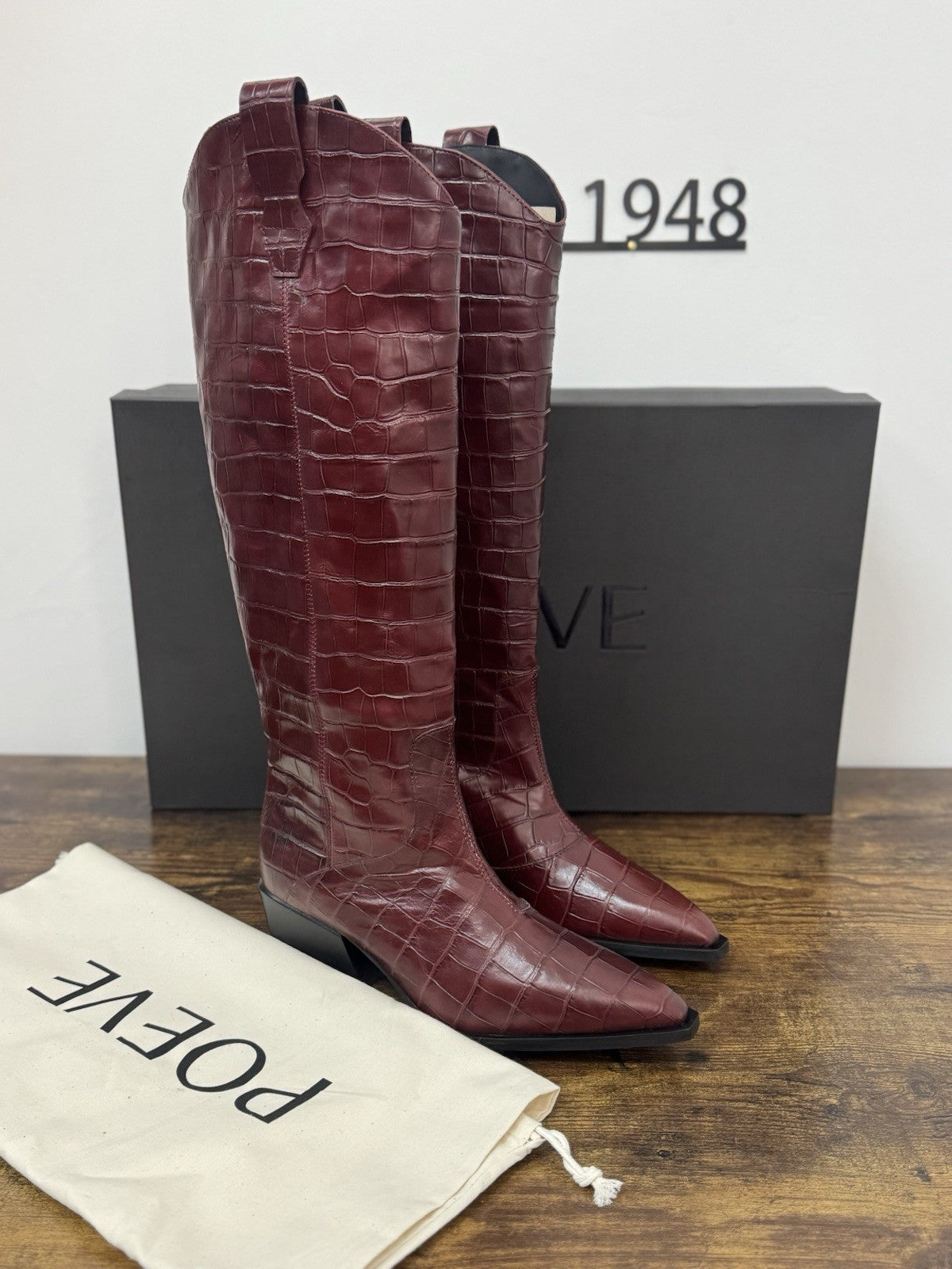 Poeve Stivale Texano Pelle Tronco Casual Boot Donna 40