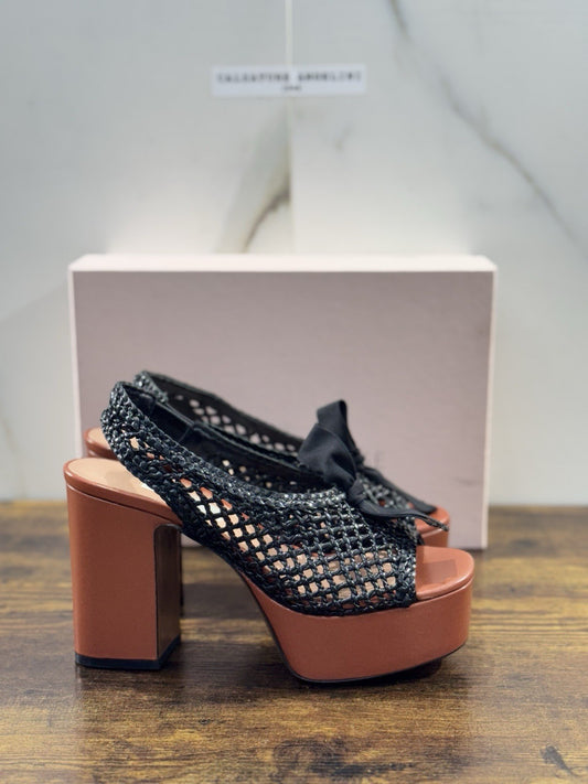 L’autrechose Sandalo  Pelle Nero Intreccio  Casual Donna 38