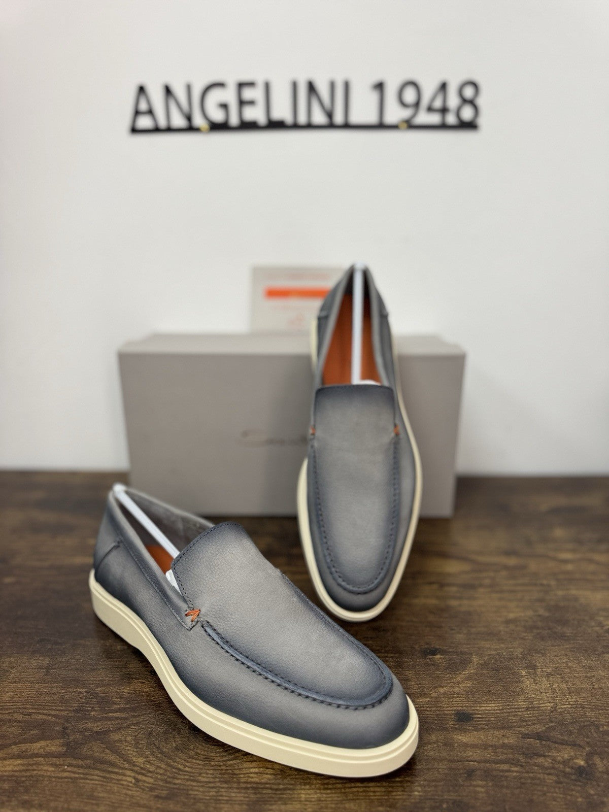 Santoni Mocassino Summer Walk Suede Grey  Casual Santoni Uomo 42.5