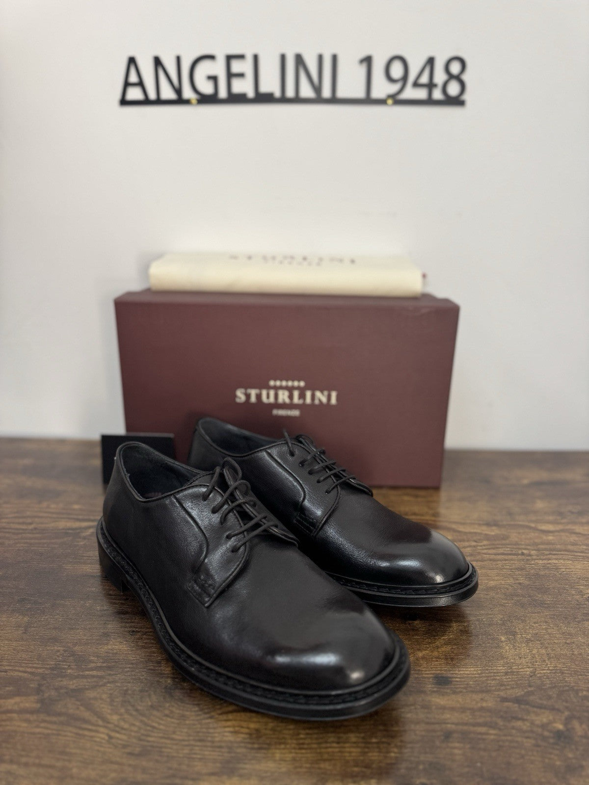 Sturlini  Derby Pelle Nero  Luxury Scarpa Uomo 43