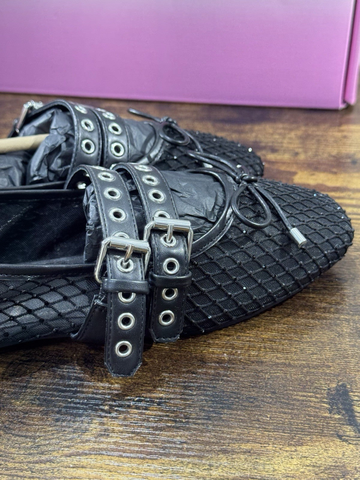 Ballerina Loafer Misty  Pelle Nero    Intrecciata Donna 37
