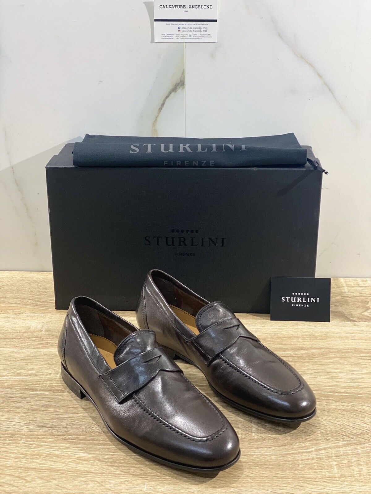 Sturlini Firenze mocassino uomo 15002 in bufalo chocolat luxury handamde 45