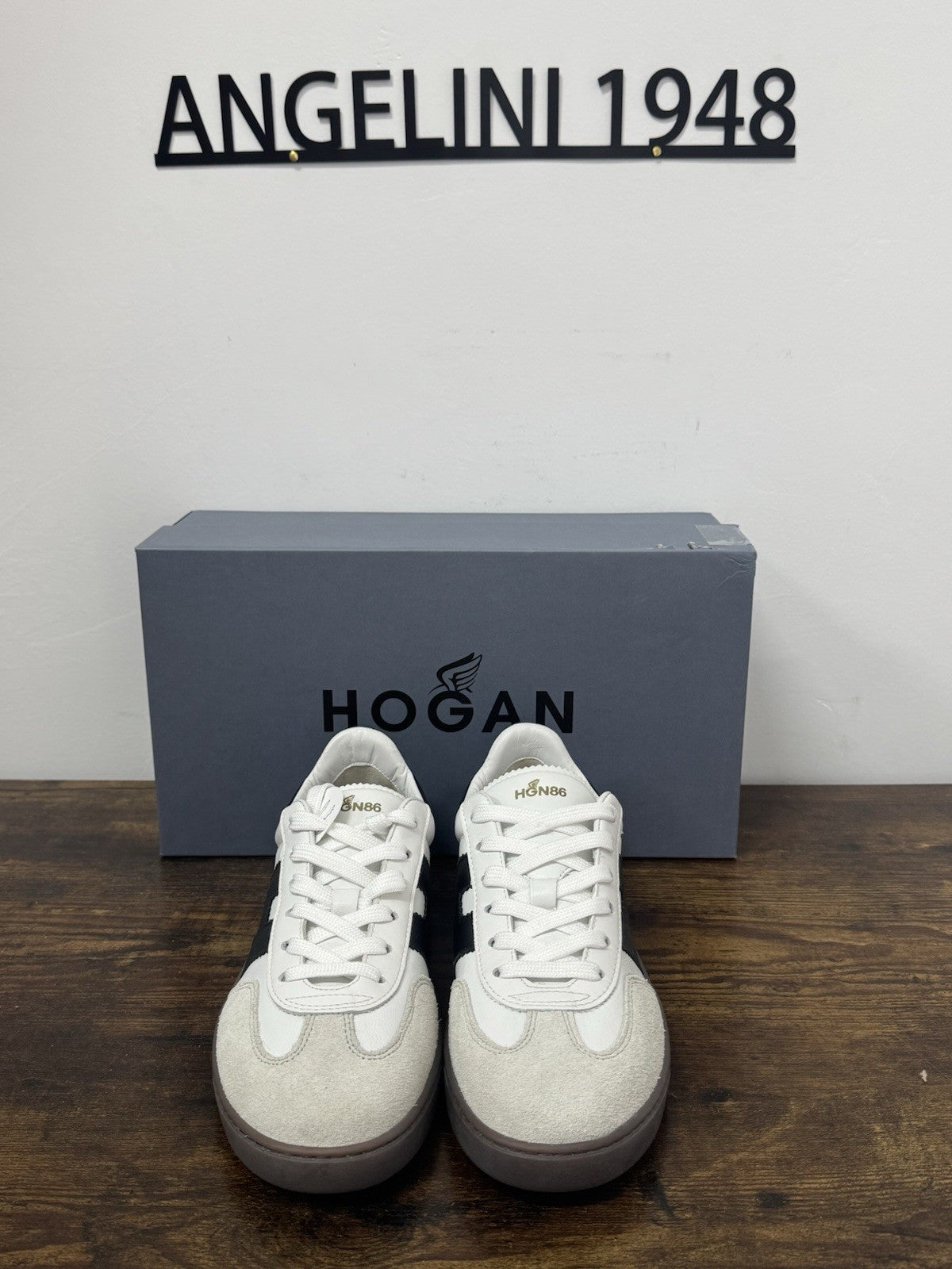 Hogan Cool Sneaker Suede Pelle Bianco Nero    Casual Hogan Scarpa Uomo 40