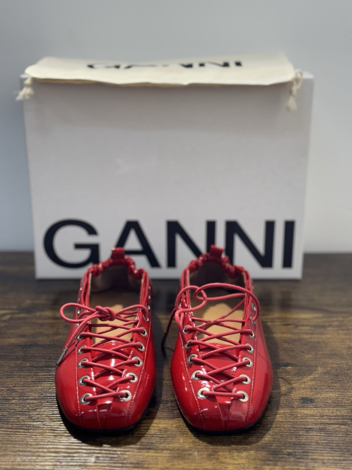 Ganni Ballerina Rossa Casual Ganni Scarpa Donna 39