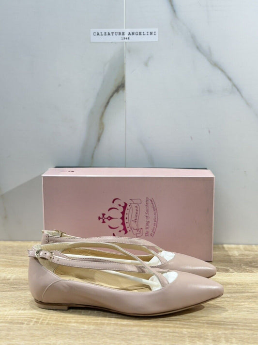 L’ARIANNA Scarpa Donna Ballerina      Pelle Beige       Made In Italy 37.5