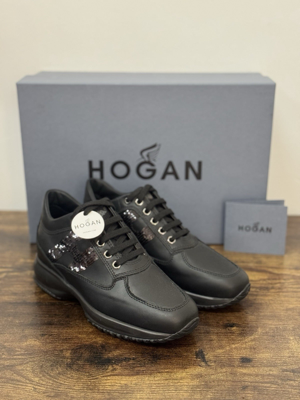 Hogan Interactive H Micropaiettes Pelle Nera Icon Hogan Donna 40