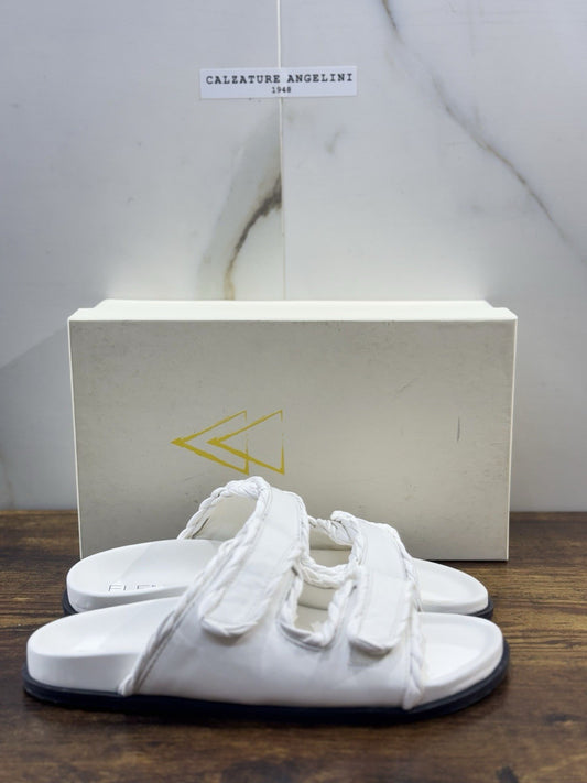 Elena Iachi Ciabatta Donna Pelle Bianca Casual Sandal Donna 36
