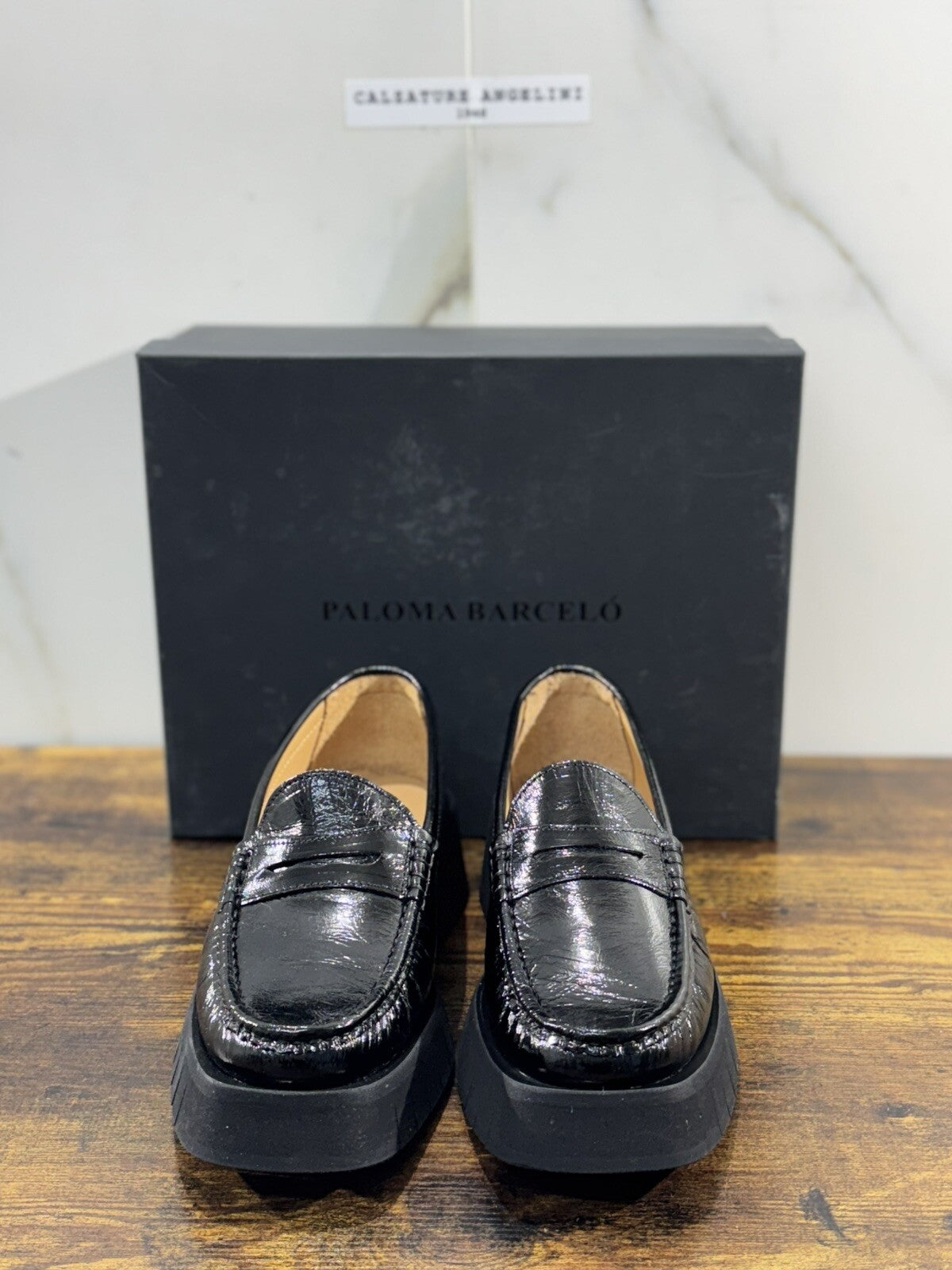 Paloma Barcelo’ Mocassino Donna Feather   Pelle Nera    Casual Loafer 37