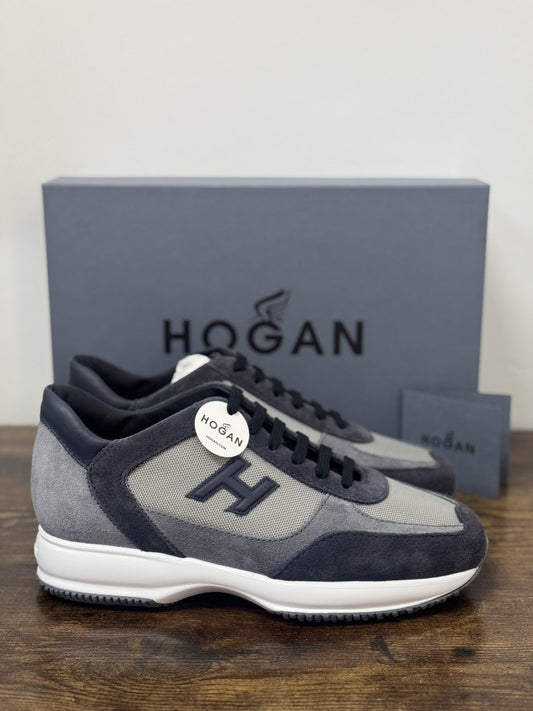 Hogan New Interactive Suede Blu Avio  Casual Sneaker Hogan Uomo 43.5