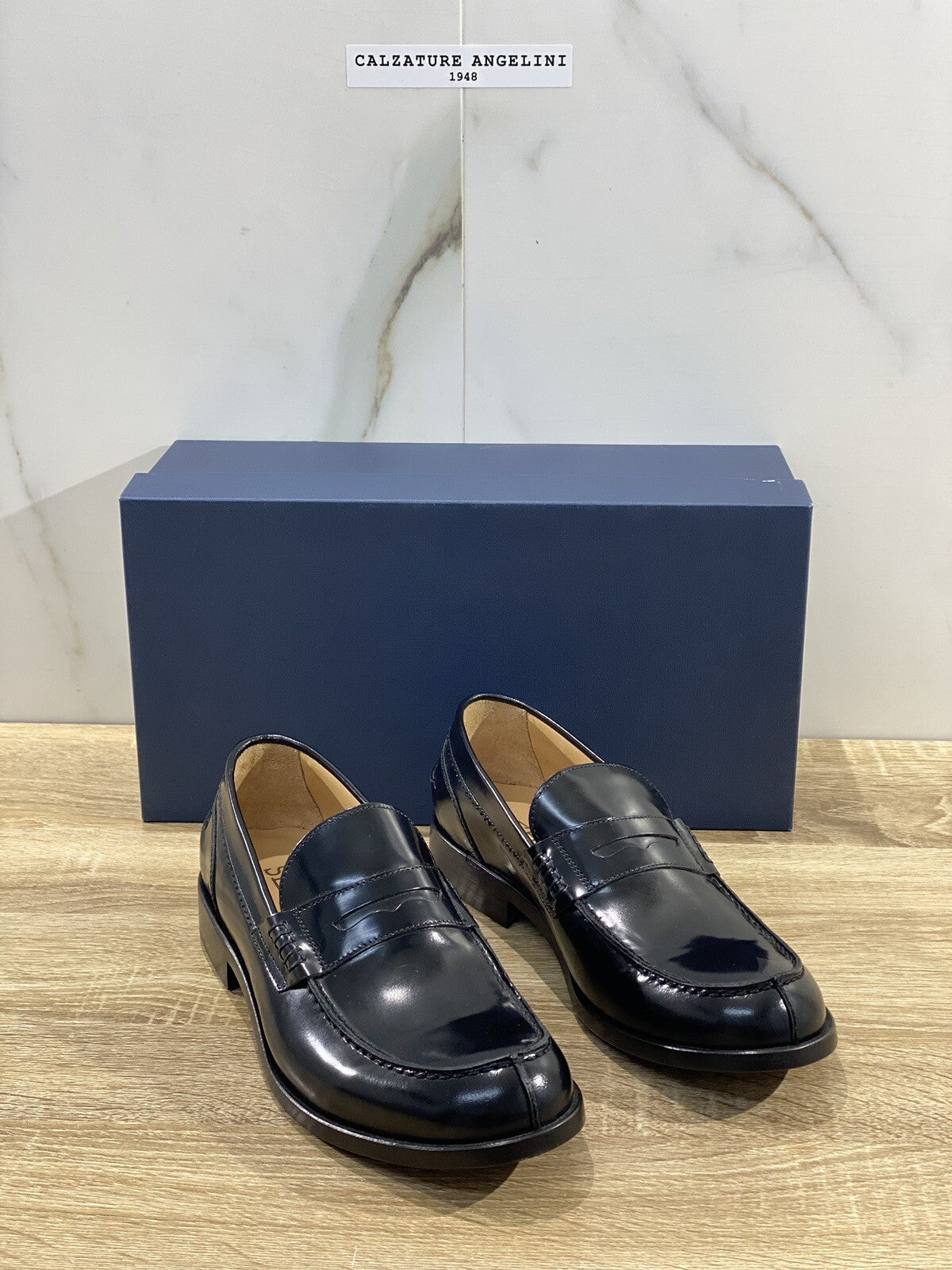 Seboy’s Mocassino uomo pelle nera polish binder fondo cuoio 39