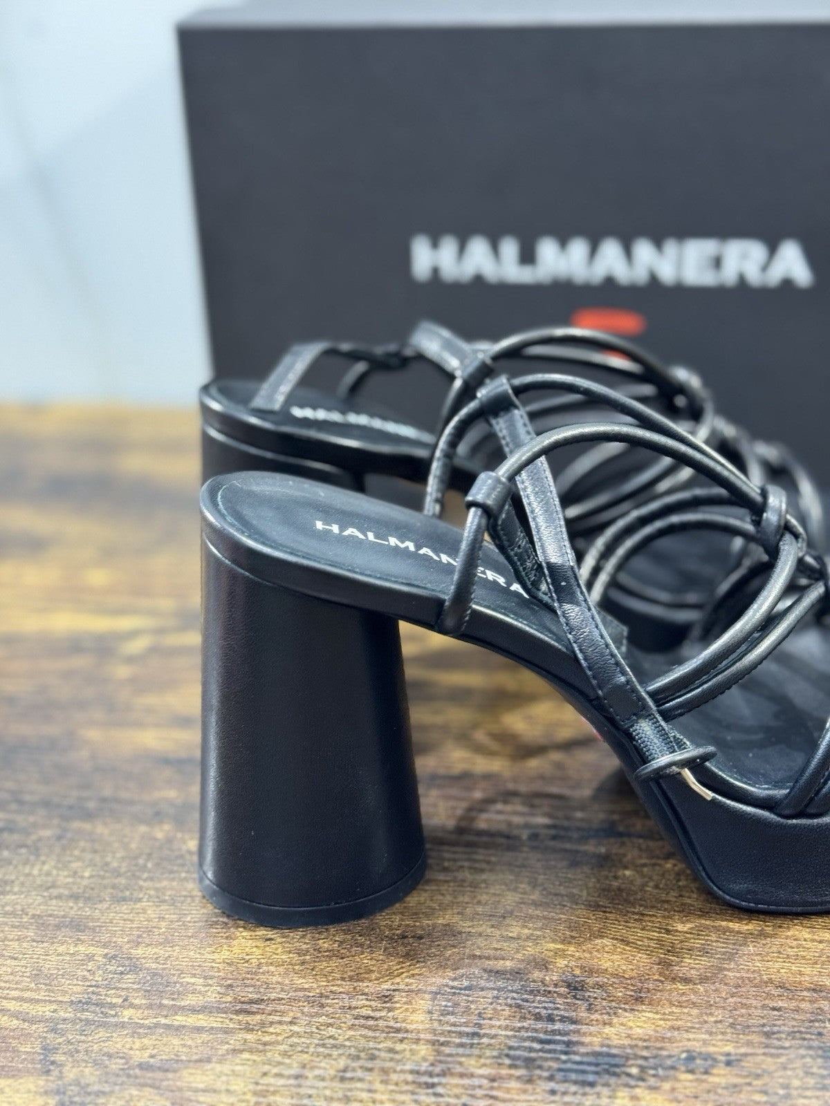 Halmanera Sandalo Pelle Nero Con Tacco Causal Halmanera Donna 37