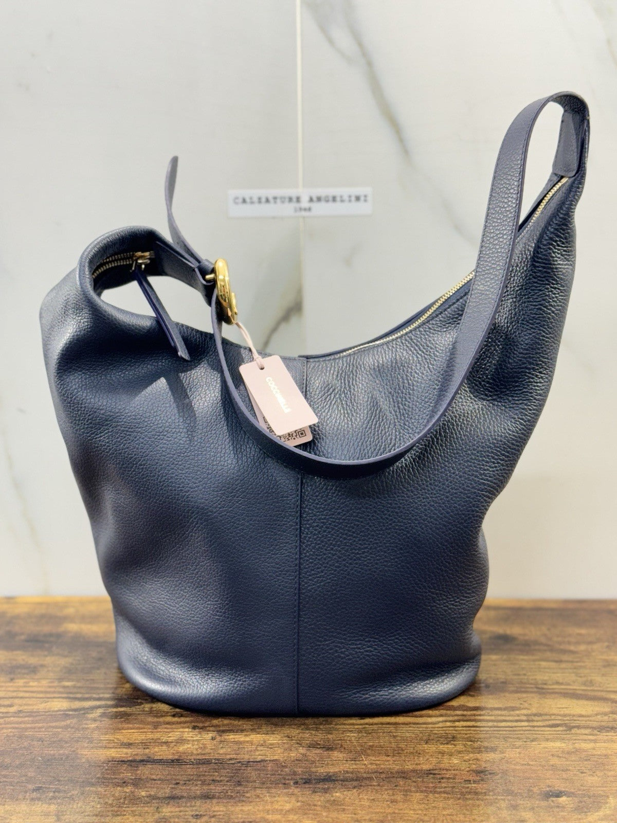 Coccinelle Borsa Pelle Blu C Easy 100% Pelle Made In Italy Donna