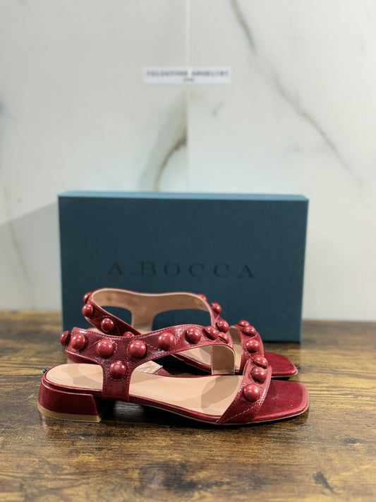 A.Bocca Sandalo Donna  Pelle Rosso      Luxury Woman Sandal A.Bocca 38