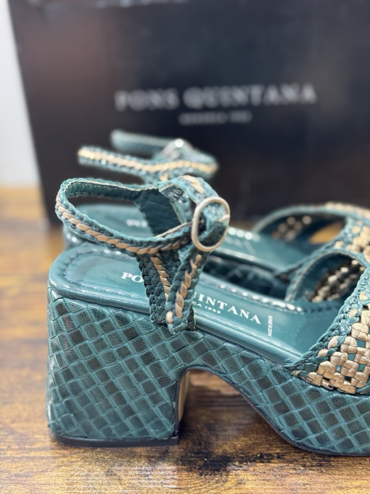 Pons Quintana Sandalo Pelle Blu Petrolio  Casual Pons Quintana Donna 38