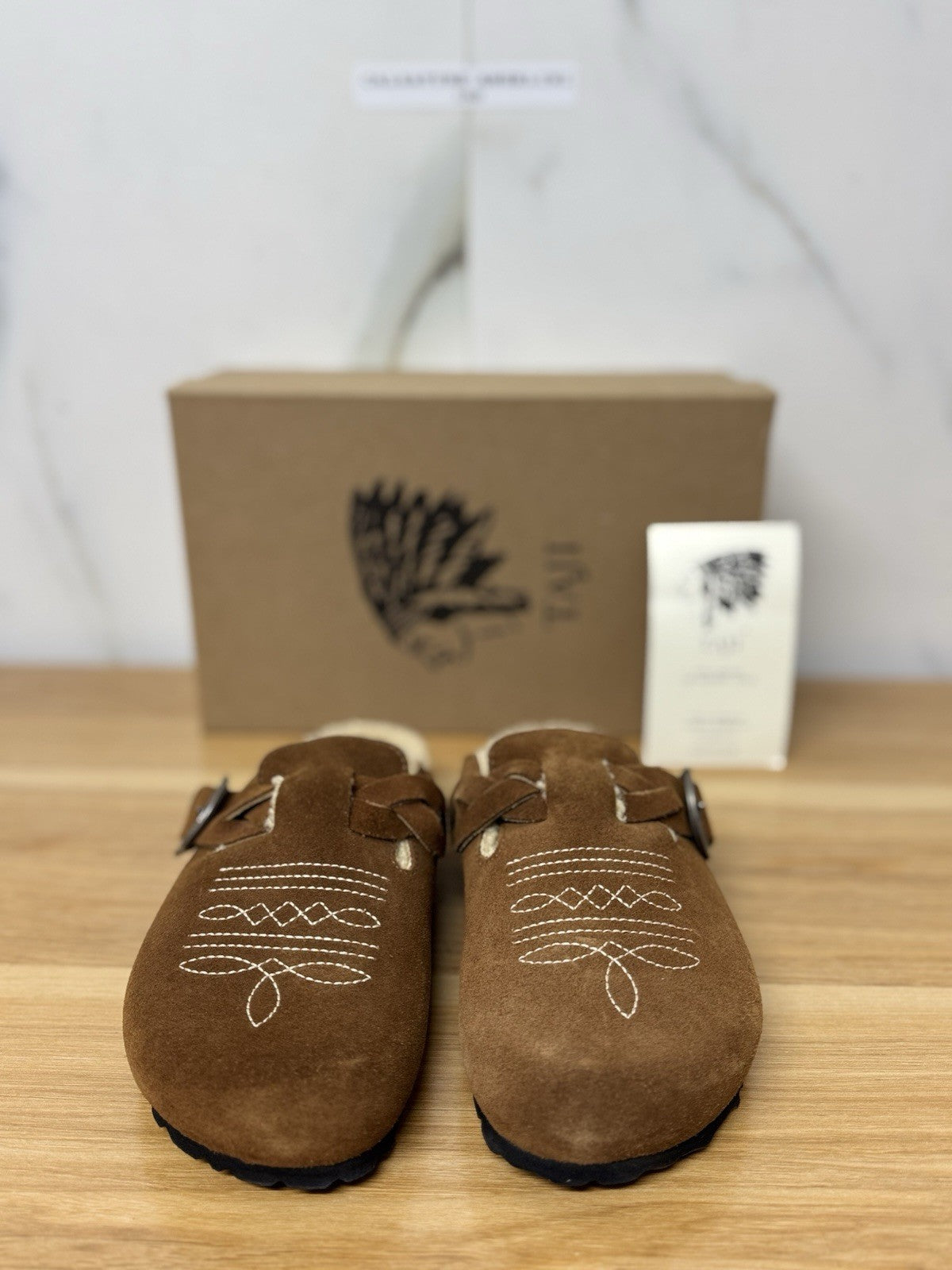 Taji Sabot Texano Pelliccia Interna Casual Suede Tabacco Donna 37