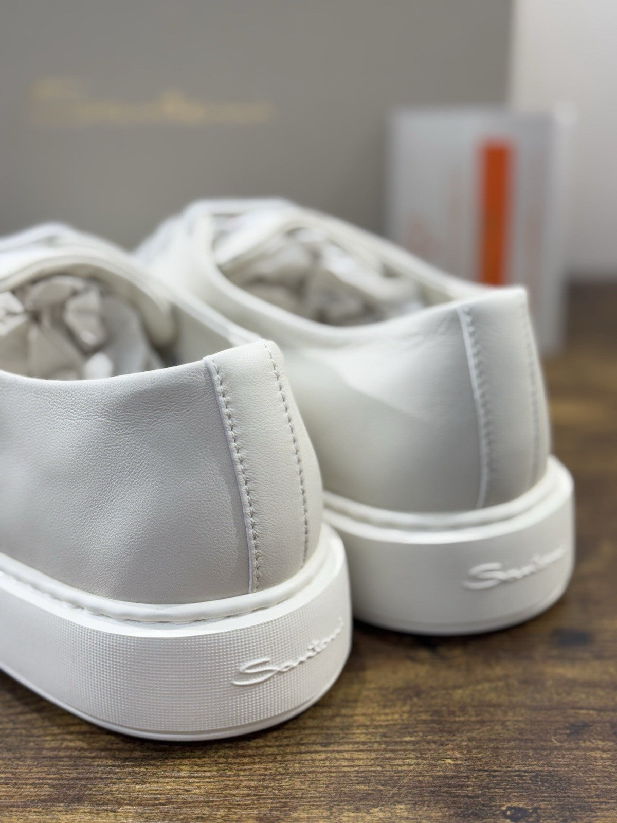 Santoni Sneaker Icon Pelle Bianca Luxury Santoni Scarpe Uomo 42
