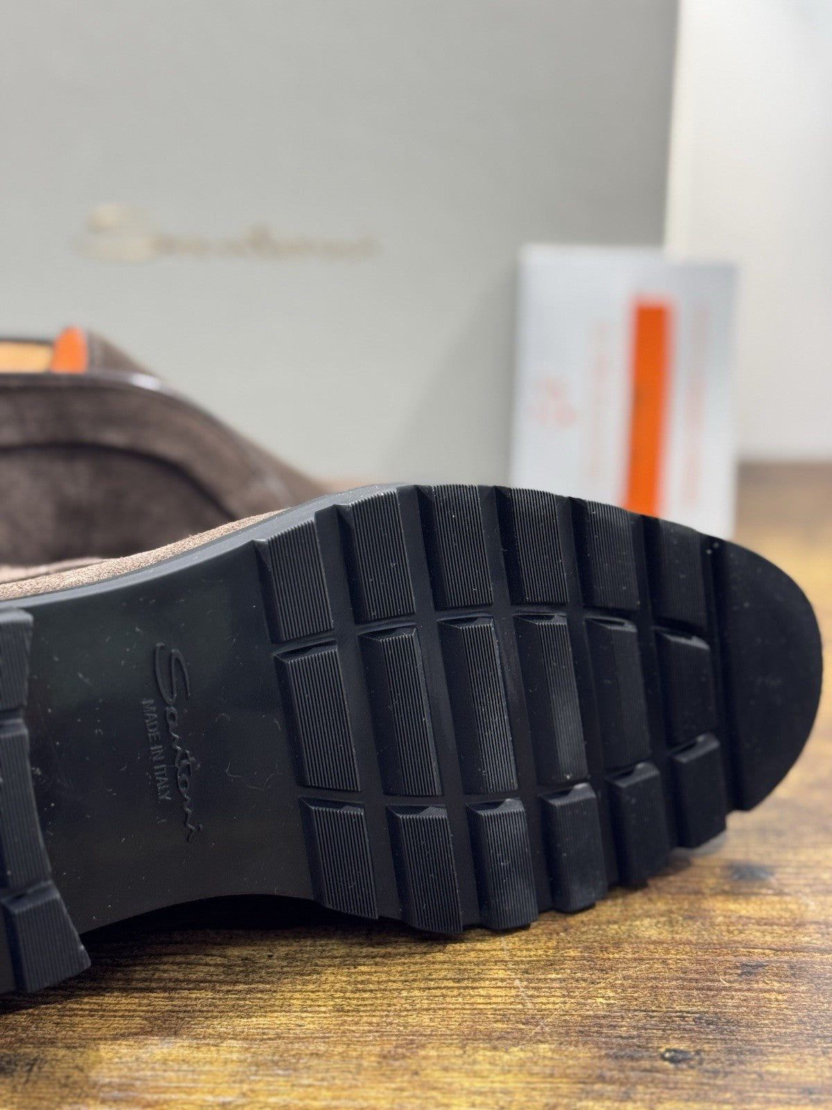 Santoni Polacco Open Walk Suede Marrone  Luxury Santoni Uomo 39