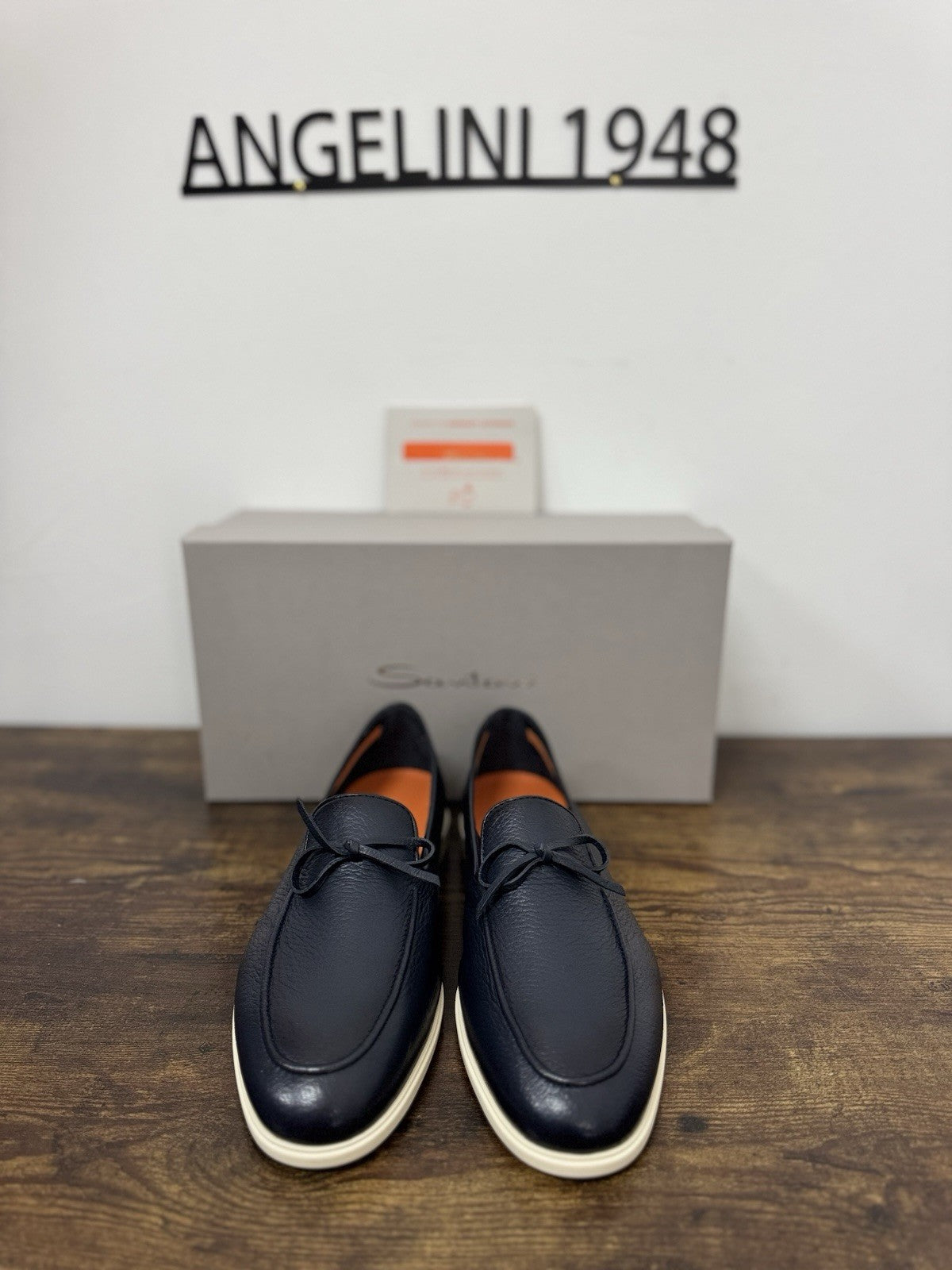 Santoni Mocassino Summer Walk  Pelle Cervo  Blu Luxury Santoni Uomo 40.5