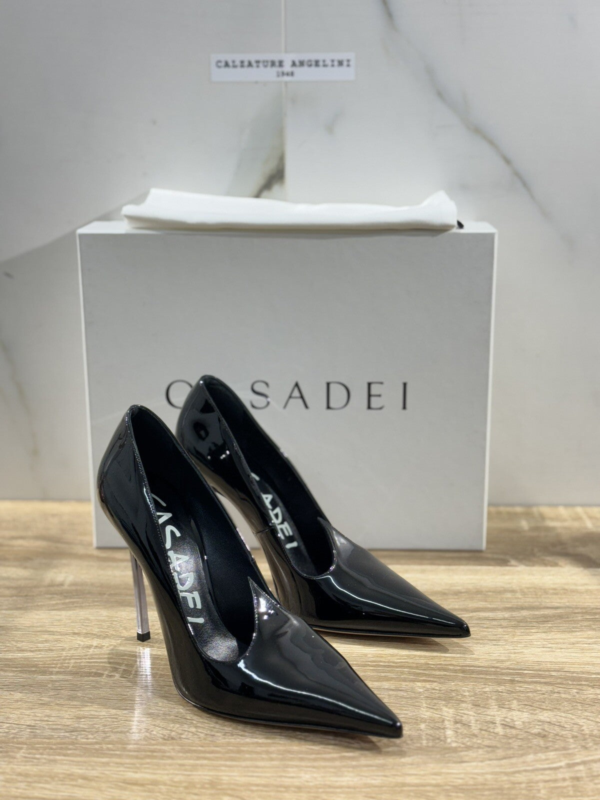 Casadei Blade  Decollete’  Pelle Vernice Nero Luxury Casadei Woman Shoes 38.5