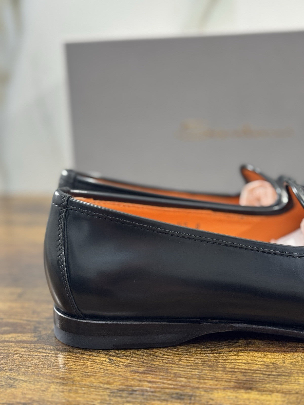 Santoni Mocassino Uomo Tassel Pelle Nero Goodyear Luxury Men Santoni 42