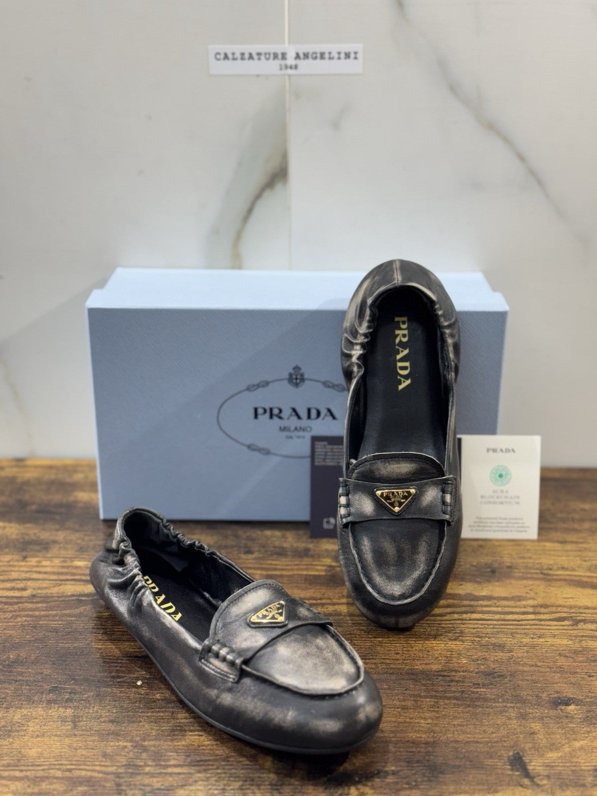 Prada Mocassini  In Nappa Nera Vintage  Icon Prada Donna 37