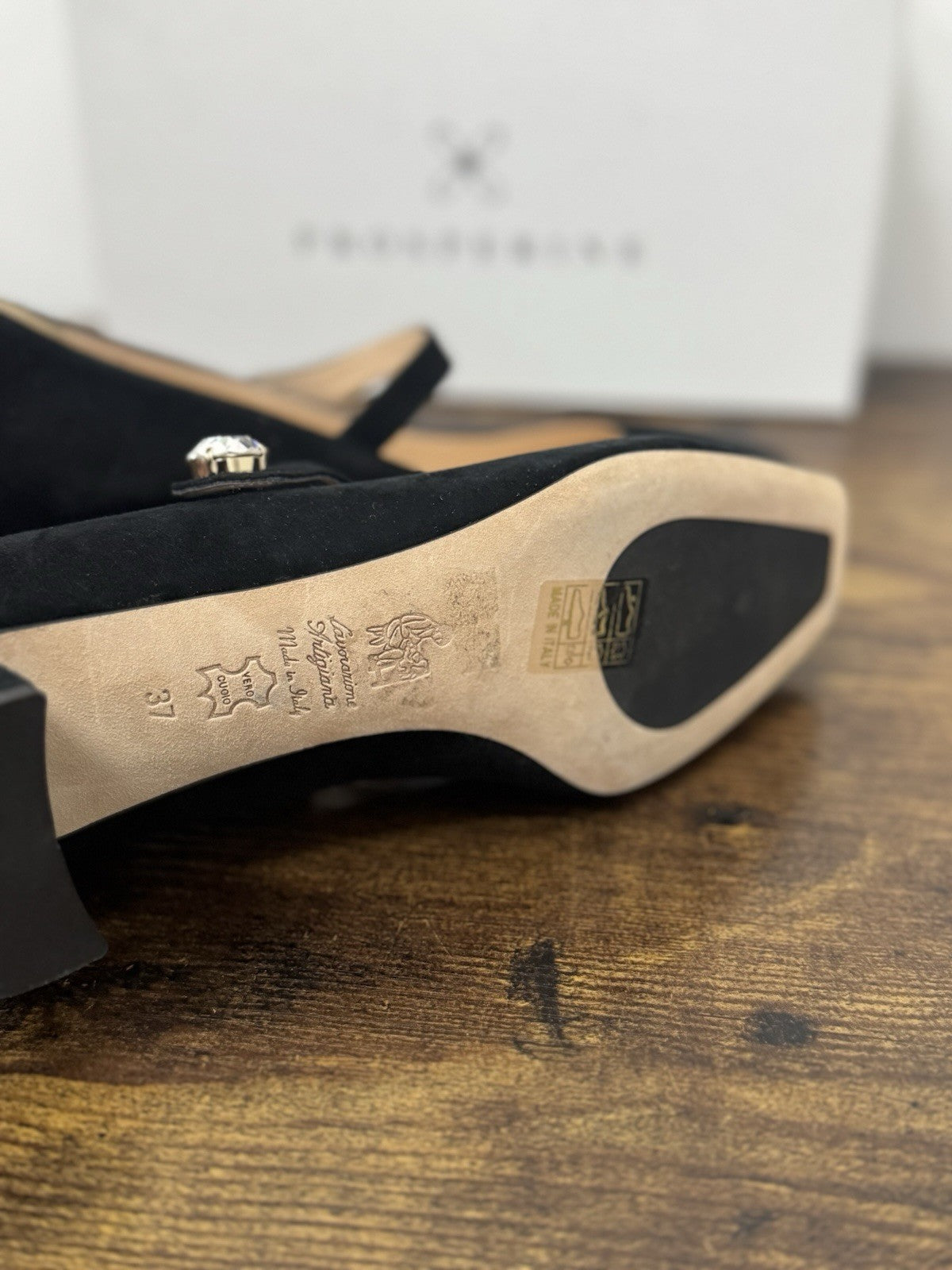 Prosperine Décolleté Suede Nero Con Tacco Scarpa Donna 37